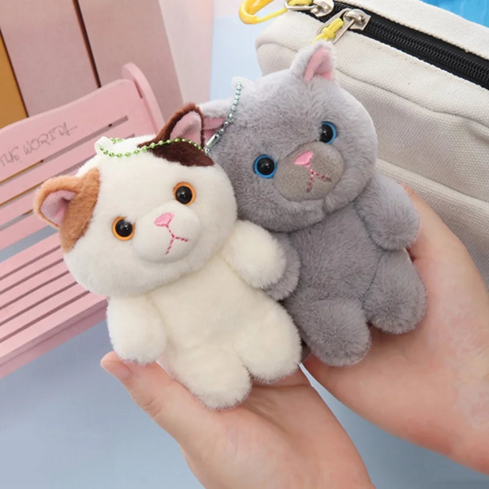 

Fashion Meow Plush Cat Keychain PP Cotton Cartoon Cat Plush Keyring Cute Lovely Plush Cat Doll Pendant Christmas Gift