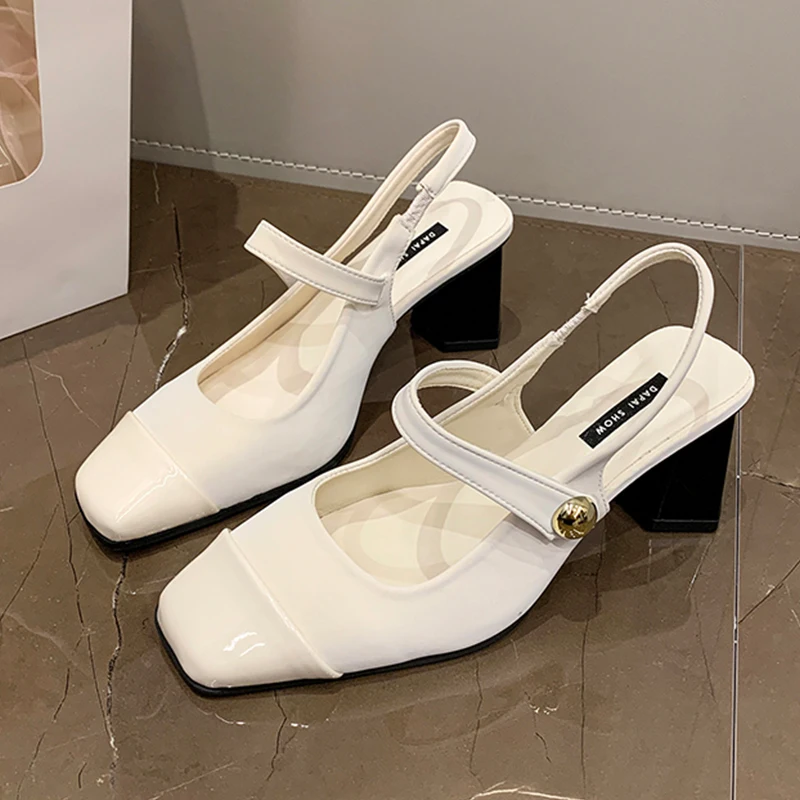 

Mary Jance, женские туфли на высоком каблуке, модные модельные туфли, весенние роскошные туфли-лодочки, новинка 2025, элегантные массивные неглубокие туфли Zapatos De Mujer