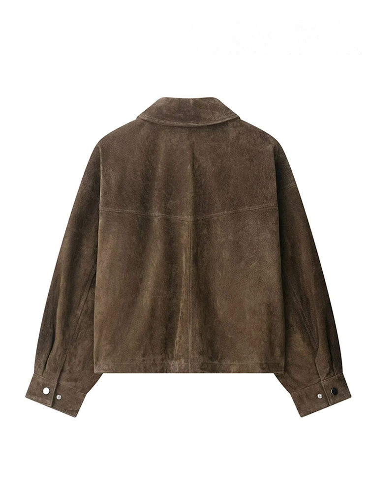 HH 2025 معاطف الموضة النسائية كم طويل بدوره إلى أسفل طوق جيوب أزرار سستة الإناث الخريف سترات أنيقة الصلبة غير رسمية