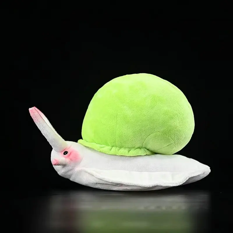 New High Fidelity Plushie Leptopoma nitidum Lifelike Stuffed Anima Cute Green Mountain Snail Plush Toy