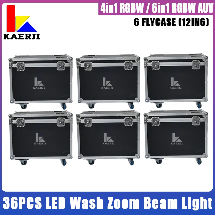 

0 Tax 6 Flight Case For LED Zoom Wash 36X12W Rgbw 4in1 36x18w 6in1 Stage Moving Head Light Beam Effect Dmx Bar Dj Party Wedding