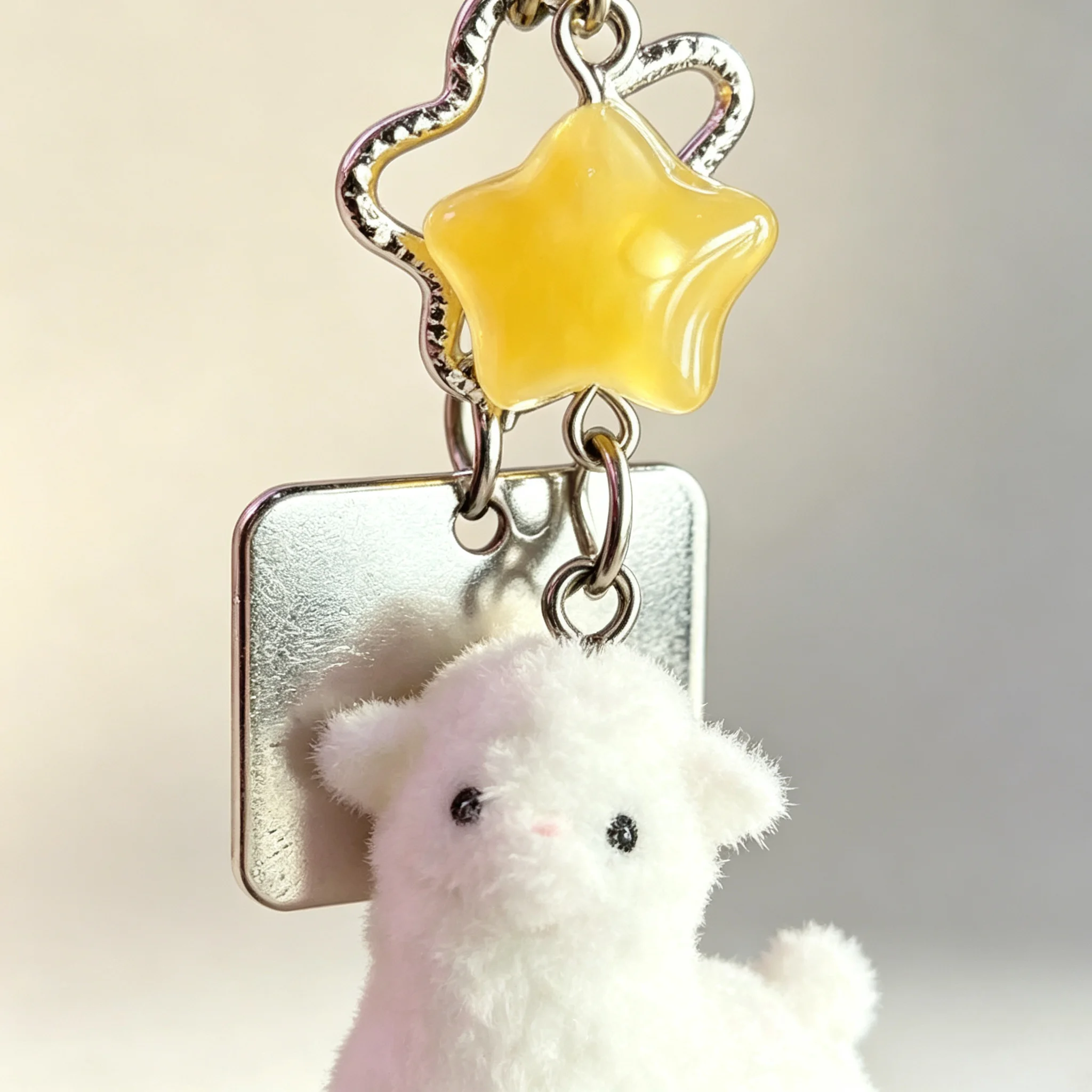 Cute Animal Charm Cute Phone Charm Lamb Key Chain Lovely Yellow Star Key Chain For Backpacks Key Rings Bags