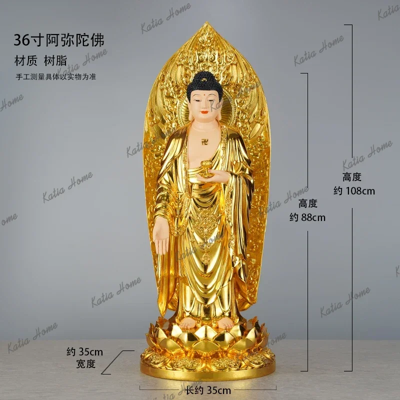 PG Three Saints Buddha Statue Offering Shakyamuni Amitabha Buddha Statue Guanyin Bodhisattva Statue for Home Use
