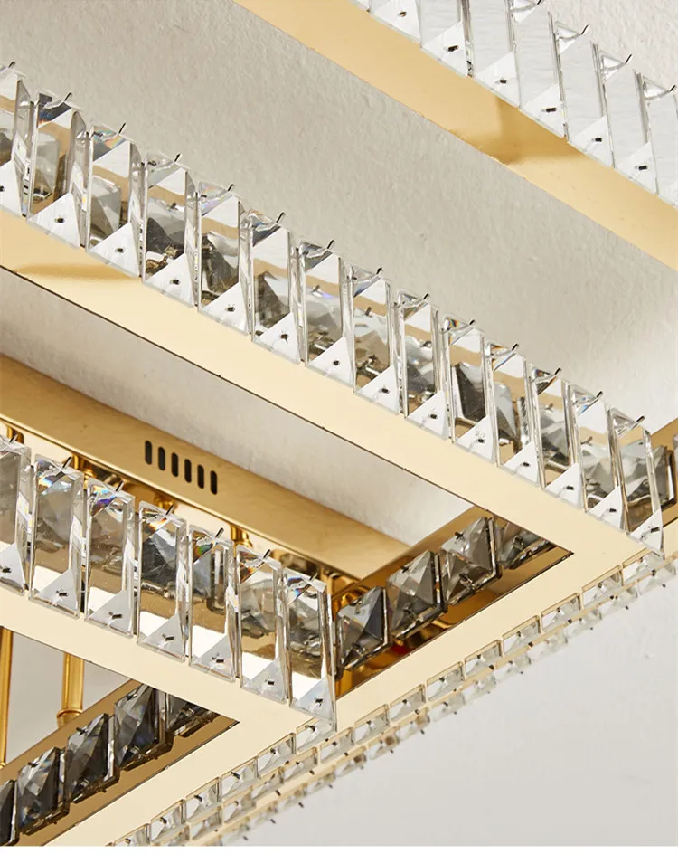 Living Room Crystal LED Ceiling Lamp Steel Smart Dimmable