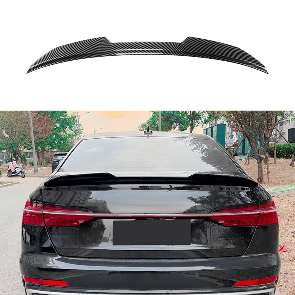 

For Audi A6 S6 C8 Sline 2018-2025 PSM Style Car Rear Roof Spoiler Trim Trunk Lid Trim Tail Wings Body Kits Carbon Fiber Look