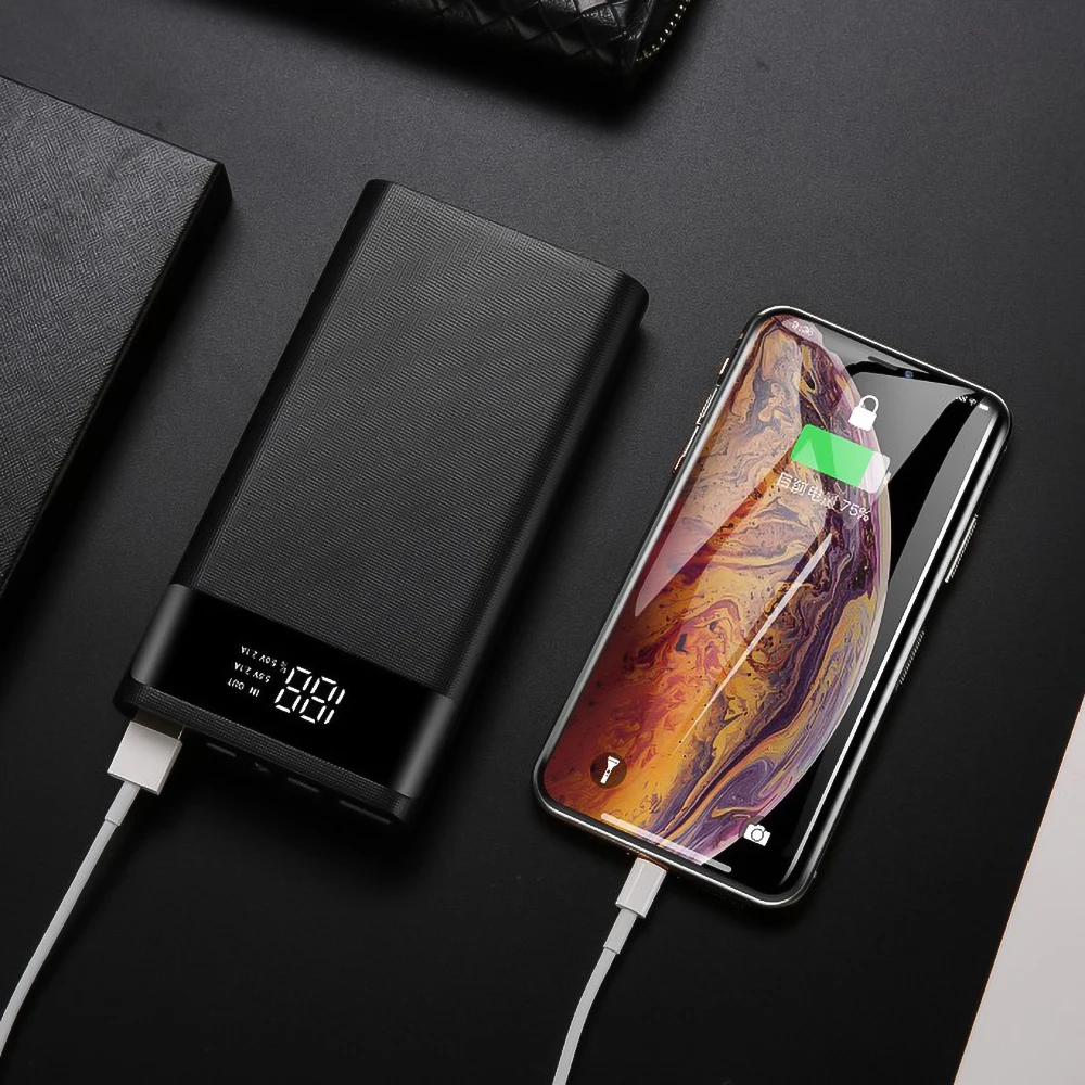 Przenośny podwójny USB Micro rodzaj USB C ledowy Power Bank ekran DIY Shell 5V 6*18650 przypadku ładowania akumulatora pudełko do przechowywania bez