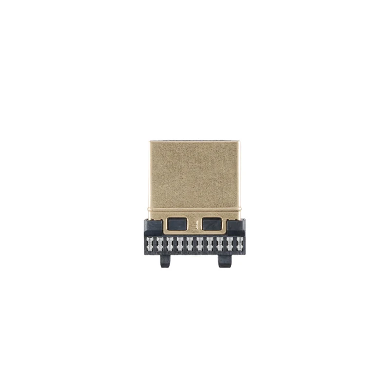

2Pcs HDMI 19P gold-plated soldering male high-definition data cable connector with plastic shell soldering cable connector