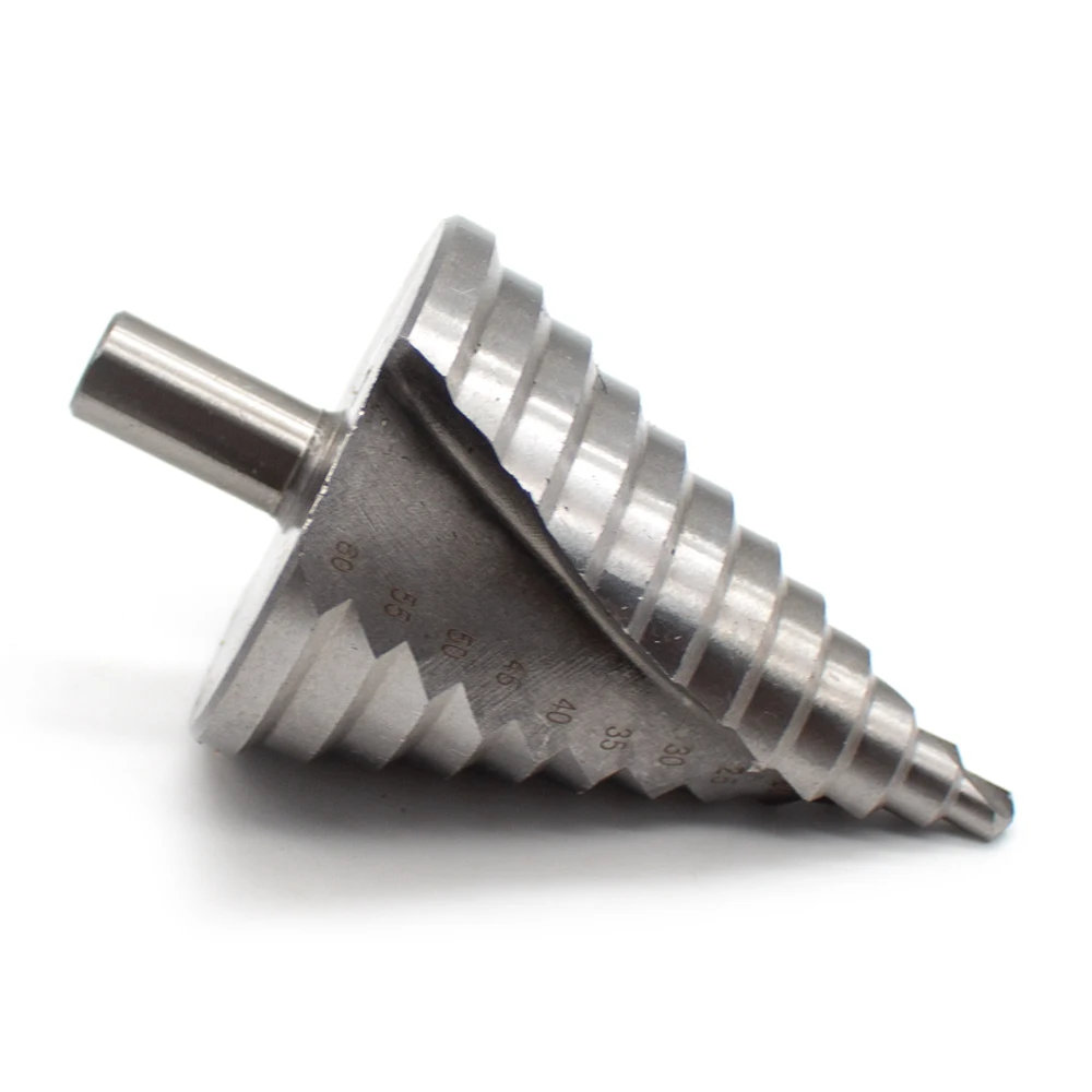 6-60MM Spiral Pagoda Drill Step Drill Bit Hole Cutter Metal Sheet Cone Drill Bit Triangular Shank Step Hole Opener Reamer