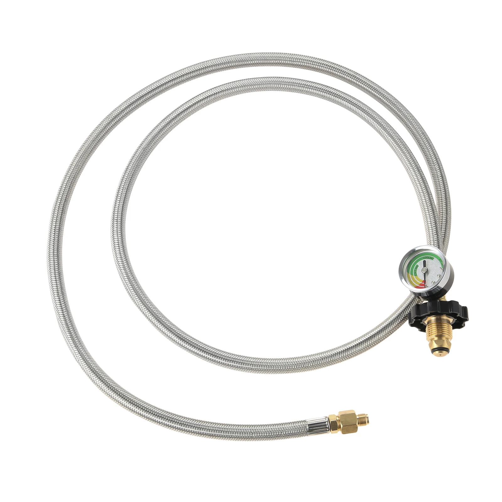 Nâng Cấp POL 6FT Áo Ngực 1/4 Inch NPT Ngược Nam Bùng Propane Xe Tăng Hình Heo Vòi Với Thước Đo Cho Tiêu Chuẩn 2 giai Đoạn Điều Chỉnh