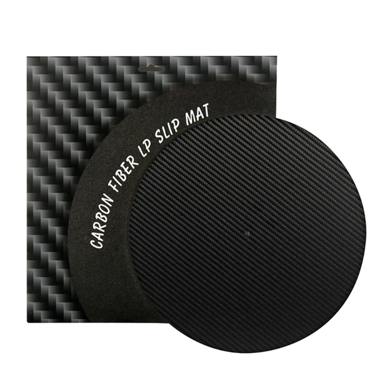 

B2EF 12inch Carbon Fiber Turntable Platters Mat for Record Players Mat Nonslip for Sound Playback Reduced Vibration