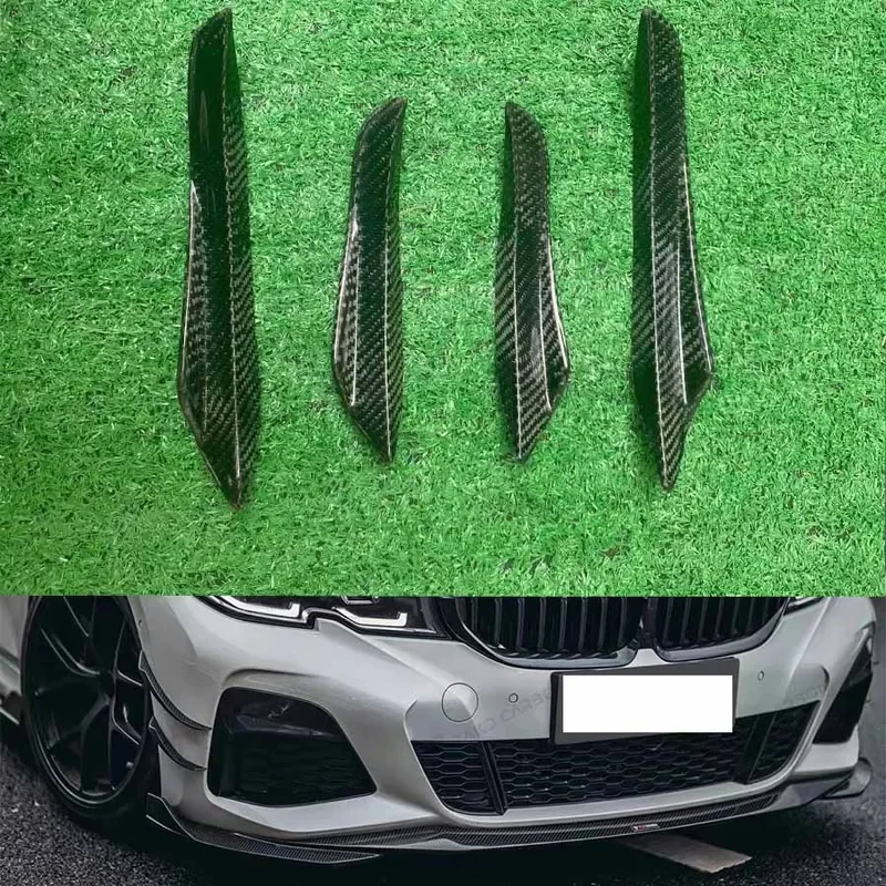

For BMW 3 Series G20 G28 Carbon Fiber Car Front Bumper Splitter Spoiler Canard Air Knife Surround Trim Upgrade body kit