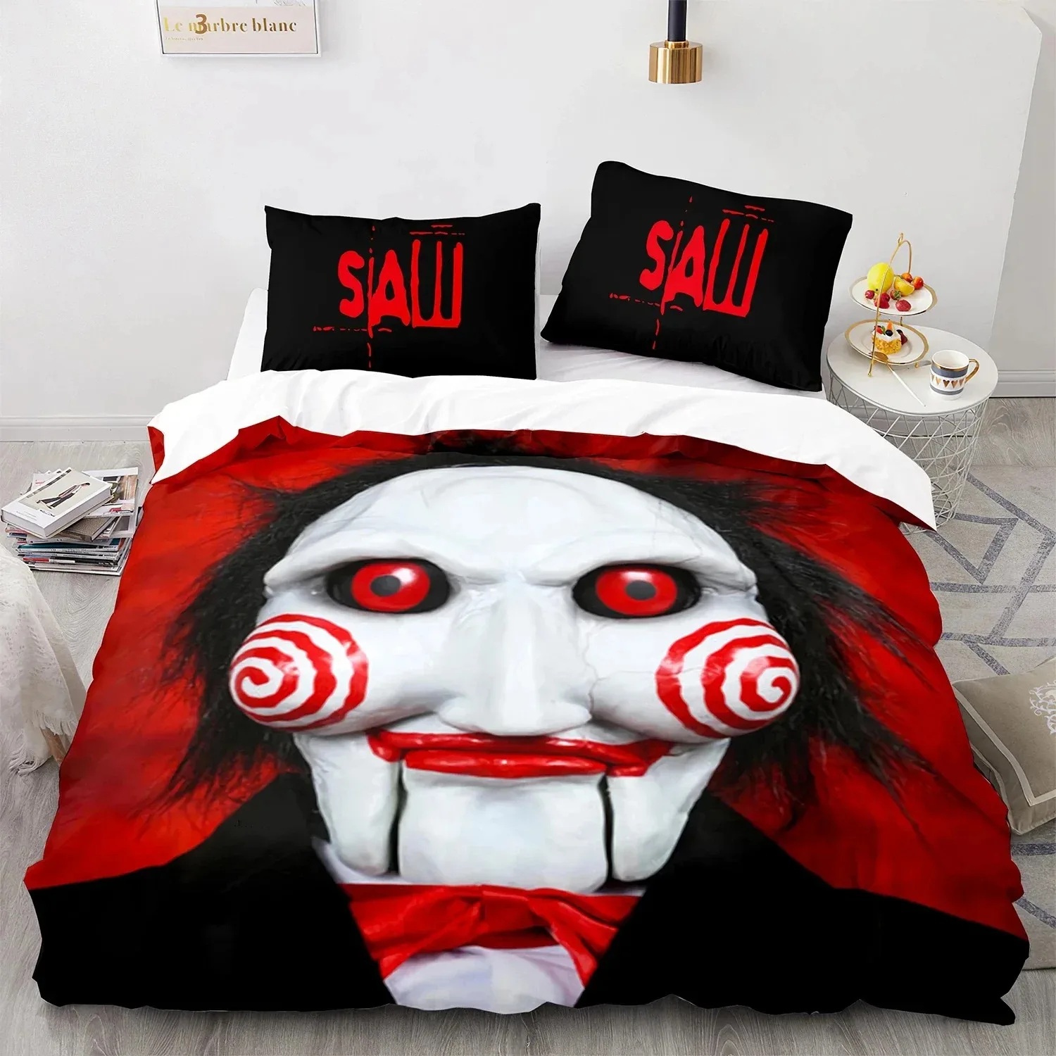 3D Print Chainsaw Fright Saw Bedding Set Duvet Cover Bed Set Quilt Cover Pillowcase Comforter king Queen Size Boys Adult Bedding