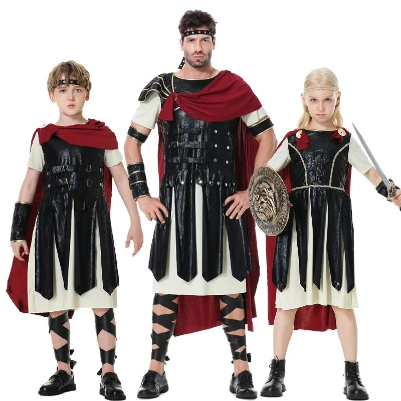 Loween soldado romano traje adulto crianças masquerade bola eup cavaleiro roupa feminino masculino soldado orm cosplay dr