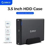 ORICO 3.5 inch HDD Type-C & USB3.0 Hard Drive Enclosure SATA to USB 3.1 External Hard Drive Reader for 2.5/3.5'' HDD Up to 16TB