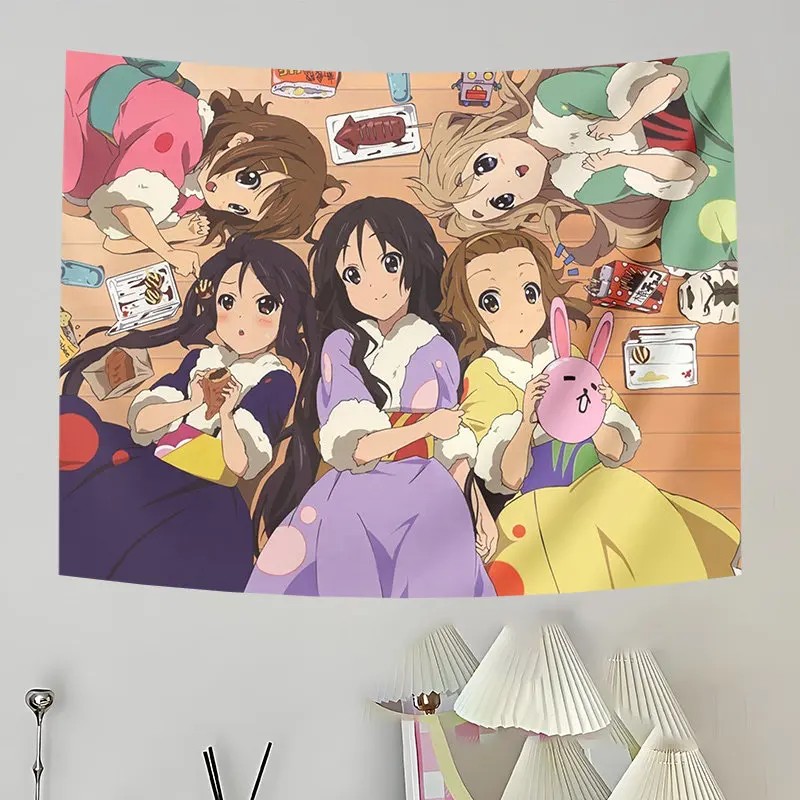 VIKAMA K On Anime Girls Tapestry Casual Daily Cartoon Character Wall Hanging Kawaii Anime Fans Bedroom Decor, Home Decor