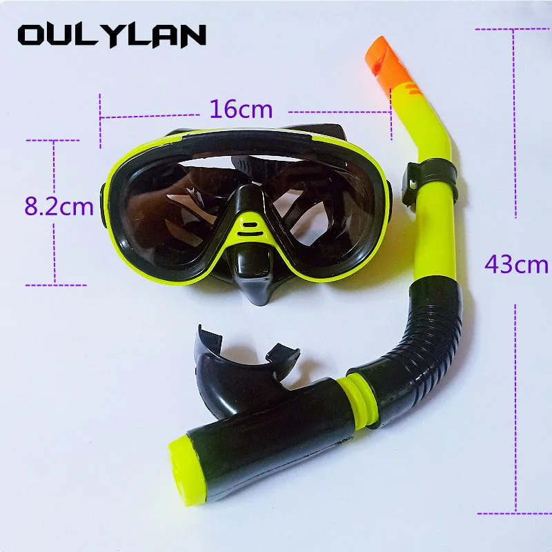 Oulylan Diving Goggles Swimming Tube Set Snorkel Professional Snorkel Diving Mask Snorkels Goggles Glasses Mask Adult Unisex