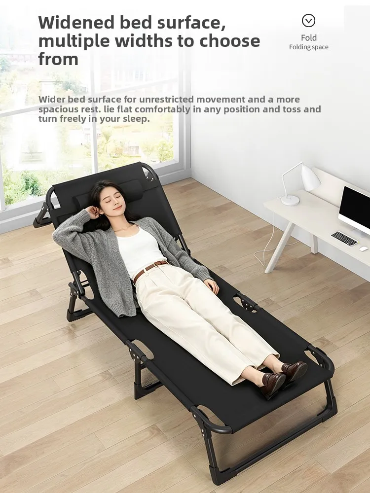 Folding Bed Single Portable Office Nap Recliner Lounge Hospital Care Sleeping Cot