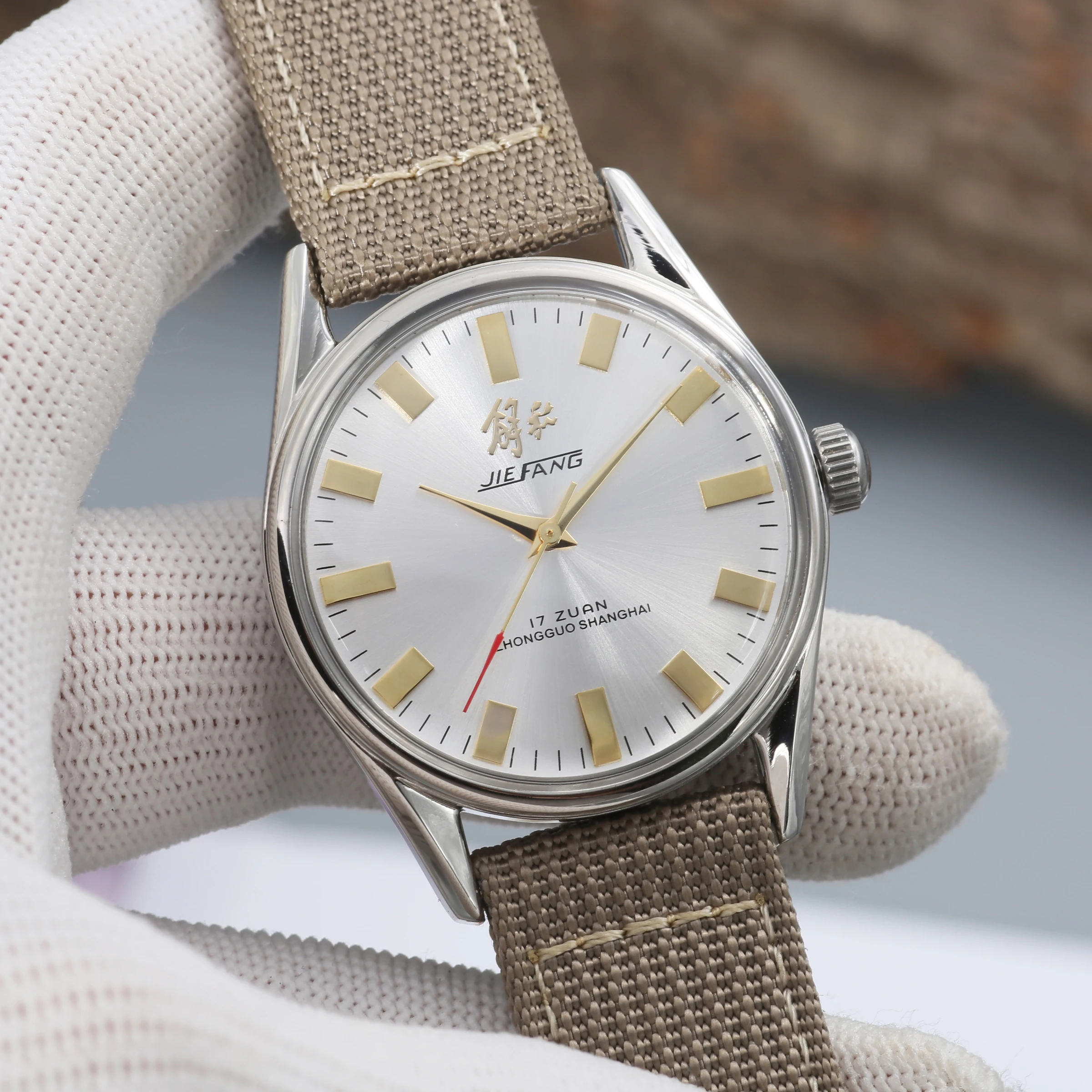 

Shanghai Diamond Mechanical Watch Manual Winding Retro Fashion Waterproof Mens Watch Religio Masculino Watche for Men