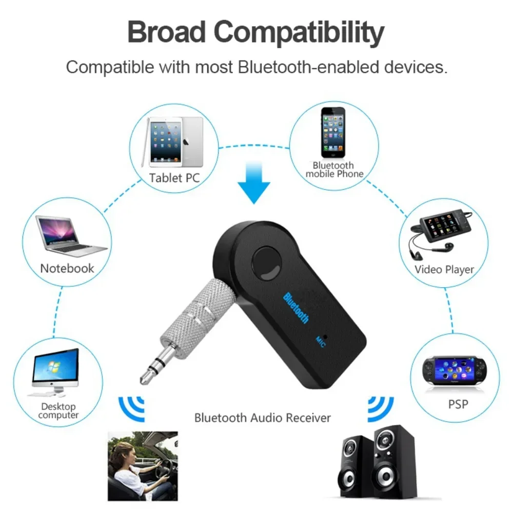 Bluetooth4.2 AUX Audio Stereo Music 3.5mm Receiver Microphone Receiver Consumer Electronics Auto Accessories Auto Car Adapter view 6