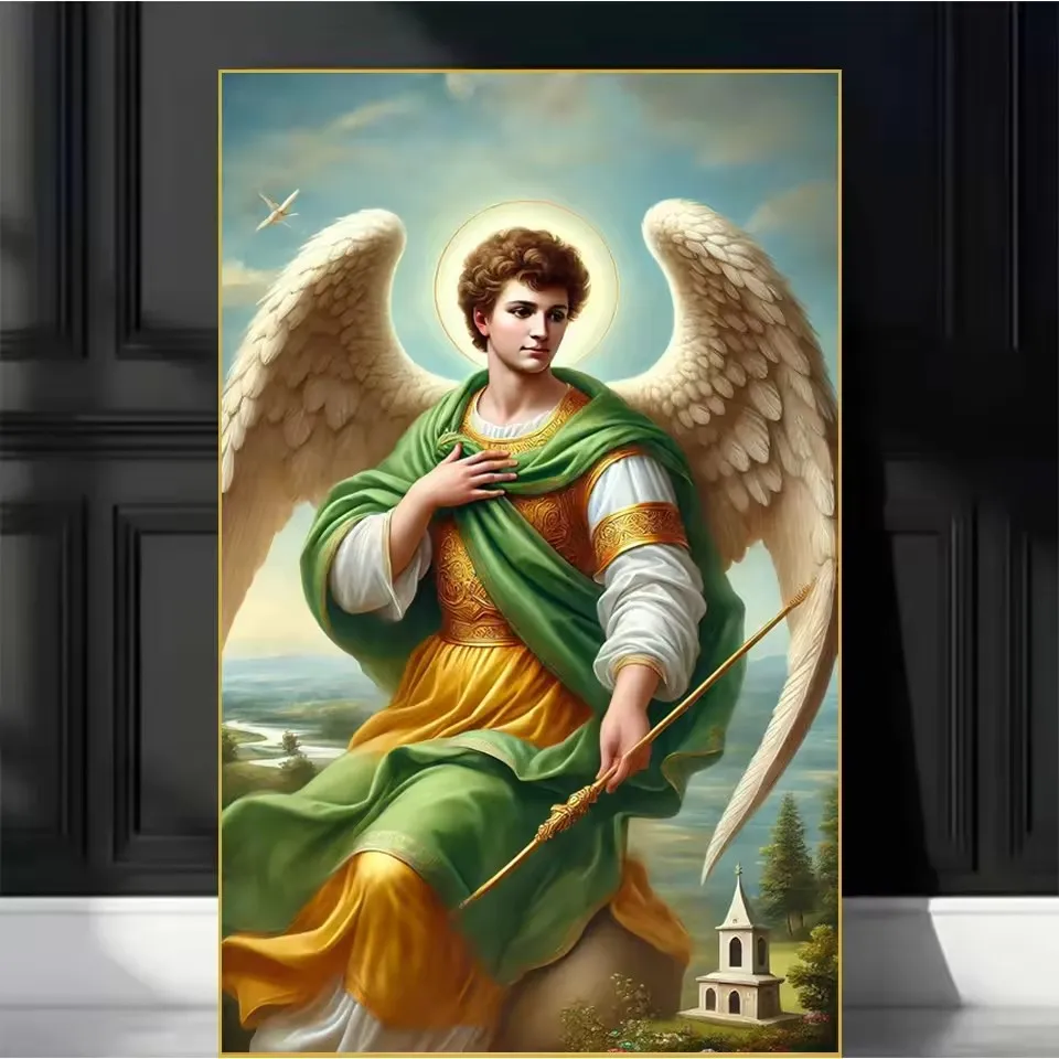 

Diamond Painting Art Kit 5D DIY Archangel Raphael Saint Lily Diamond Embroidery Rhinestone Cross Stitch Mosaic Home Decor