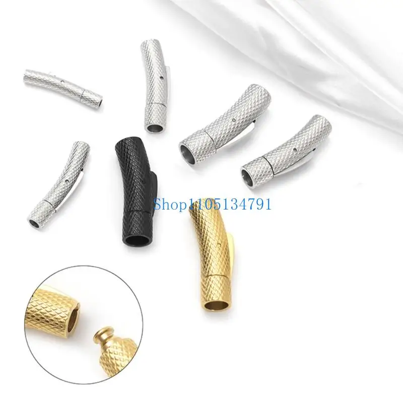 98km Stainless Steel Pineapple Pattern Jewelry Clasp Leather Cord For DIY Bracelet