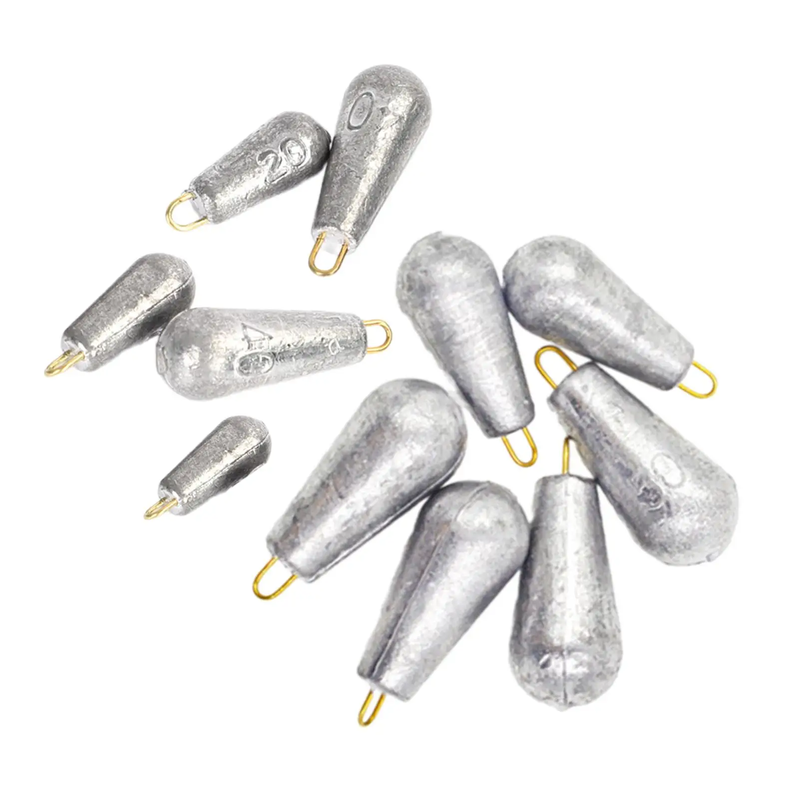 11x Fishing Weight Sinkers Set Fishing Sinkers Weights Kit Fishing Tackle Accessories Accessory Unique Water Drop Weights Kit