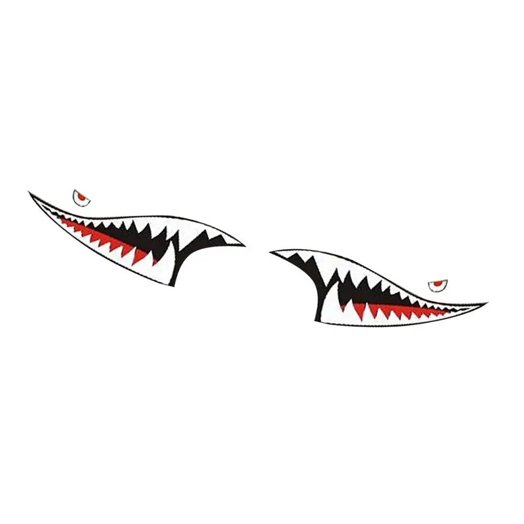 

Brand New Durable 2Pcs Waterproof DIY Shark Mouth Vinyl Car Sticker A
