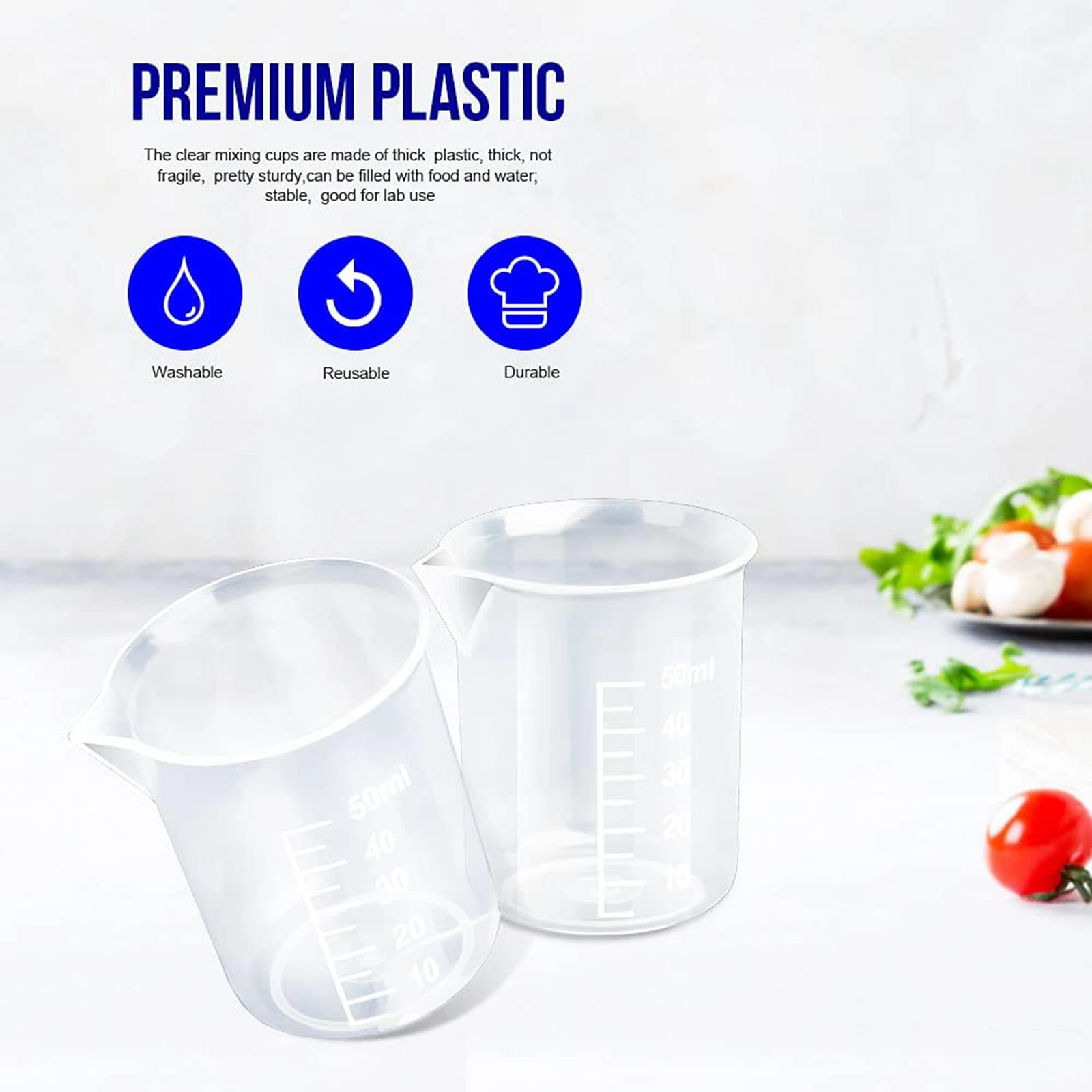 5/20 pcs Epoxy Resin Casting Tools Kit Including 5pcs 50ml Measuring Cups, 10pcs Wooden Sticks, 5pcs 100ml Measuring Cups