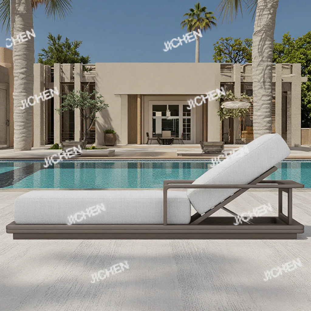 

Pool Furniture Luxury Adjustable Outdoor Loungers Sun Beds Swimming Pool Metal Outdoor Sun Loungers Outdoor Furniture