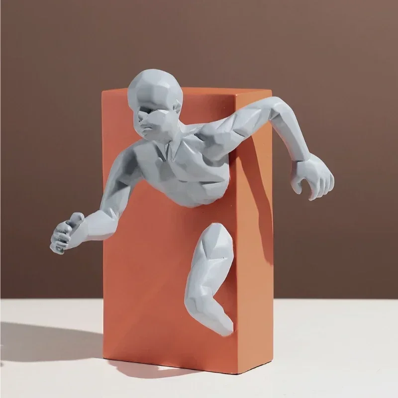 

Modern Creative Movement Figure Sculpture Statue Home Decoration Accessories Living Room Office Bookshelf Abstract Art Figures