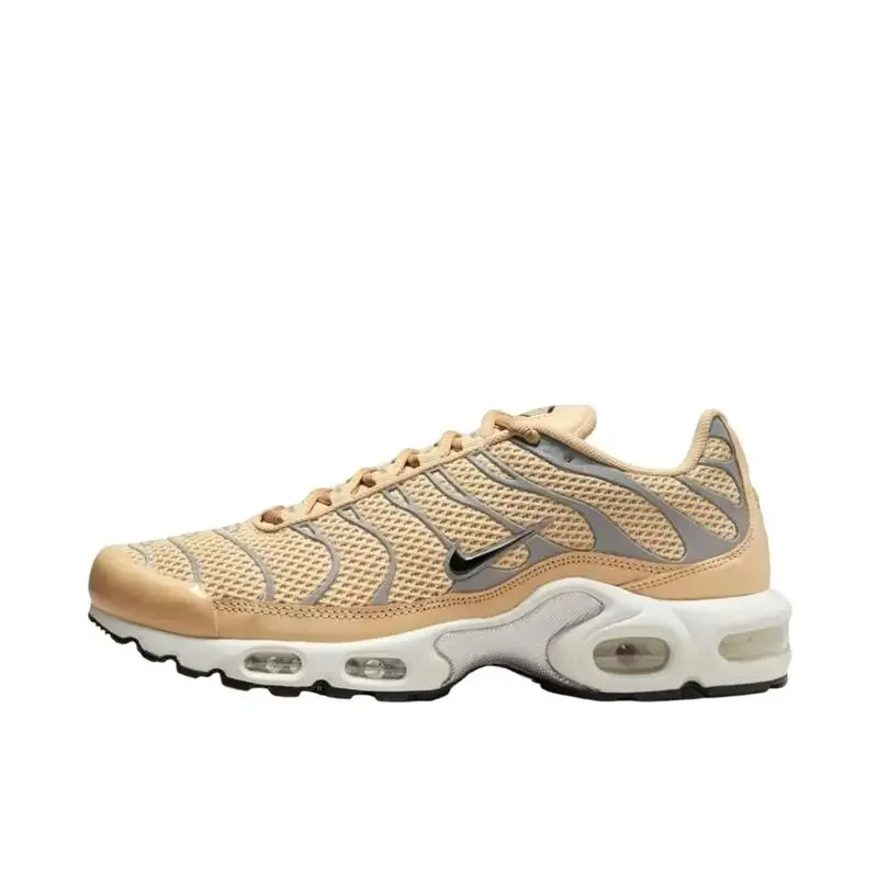 

Nike Air Max Plus Women Drift Mesh Trendy Shock Absorbent Durable Breathable Life Casual Shoes Beige White Silver