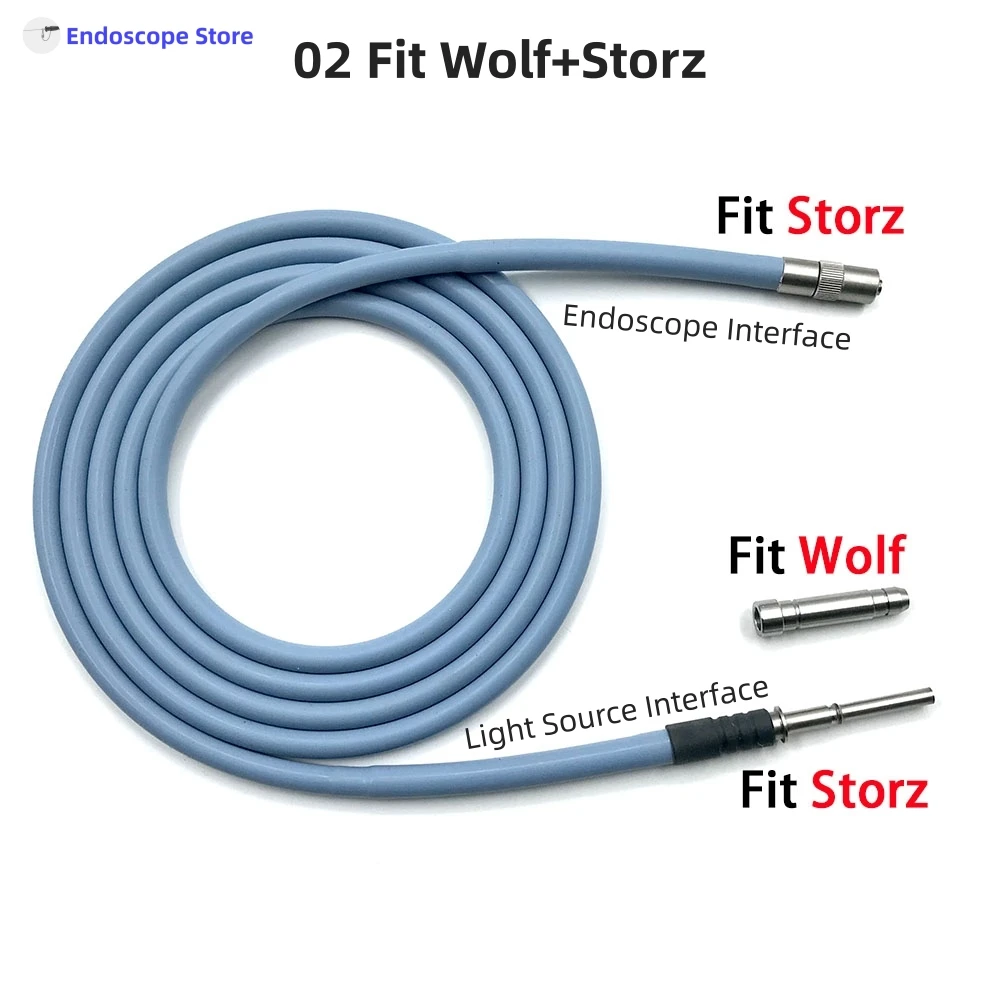 نفاذية عالية Φ4mm المنظار المنظار مصدر الضوء كابلات الألياف الضوئية 1.8 م 2 م 2.5 م 3 م تناسب جميع واجهات الأوتوكلاف #3