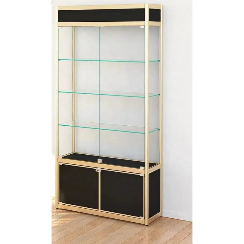custom.Modern Aluminum Glass Jewelry Display Showcase/Lockable Vitrine Display Cabinet and Display Rack