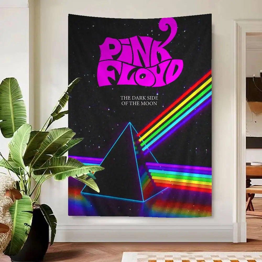 Rock Band P-Pink F-Floyd Anime Tapestry Hippie Flower Wall Carpets Dorm Decor Wall Hanging Home Decor