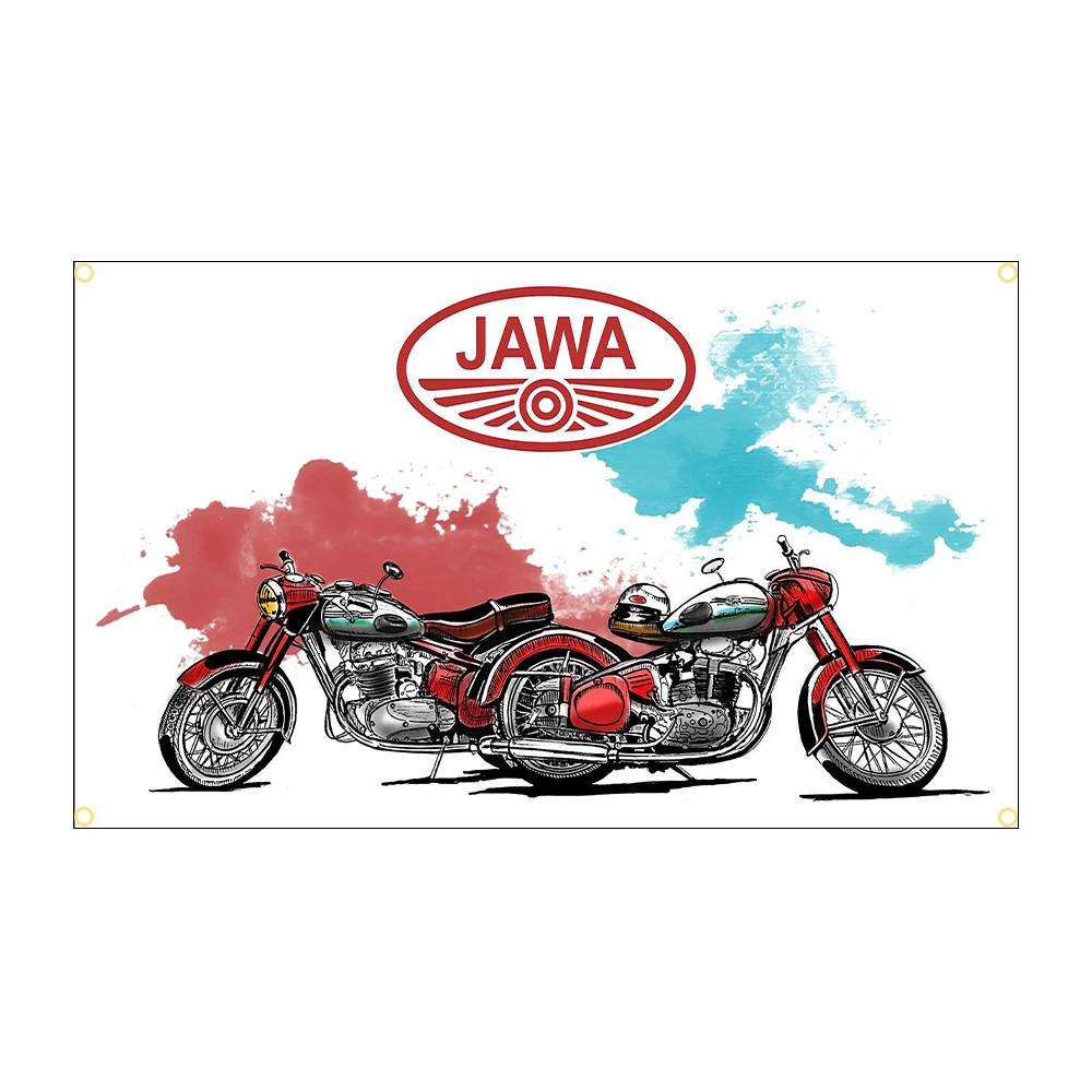 FLAGDOM 90 x150cm  JAWA Motorcycle Flag Polyester Printed Banner For Decor