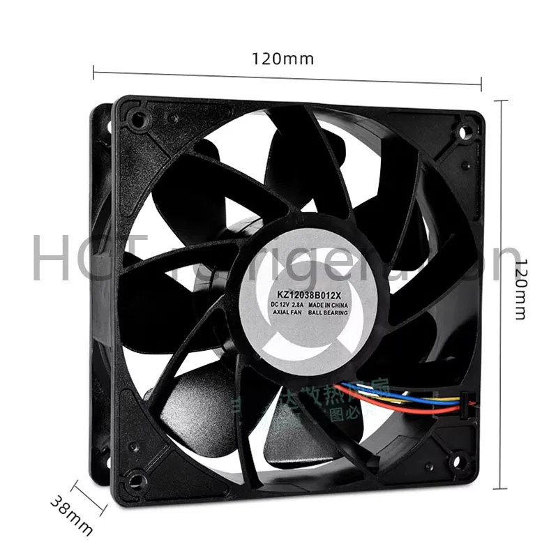 Original 100% Working KZ12038B012X 12V 2.8A Chassis Power Server Violent Cooling Fan PWM Speed Control