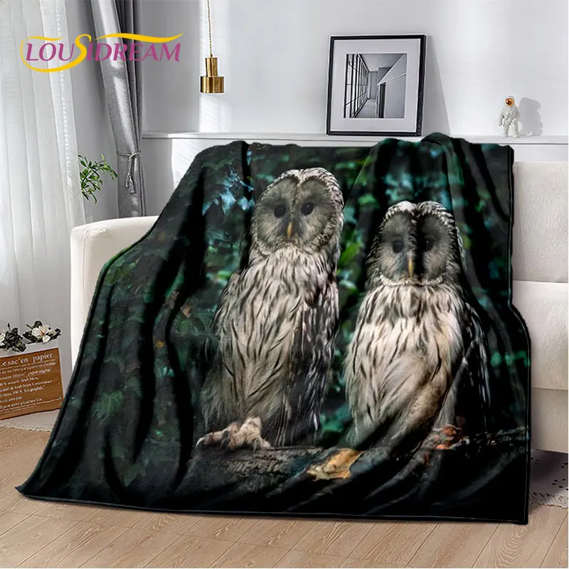 Cute Owl 3D Cartoon Soft Plush Blanket,Flannel Blanket Throw Blanket for Living Room Bedroom Bed Sofa Picnic Cover Bettdecke Kid