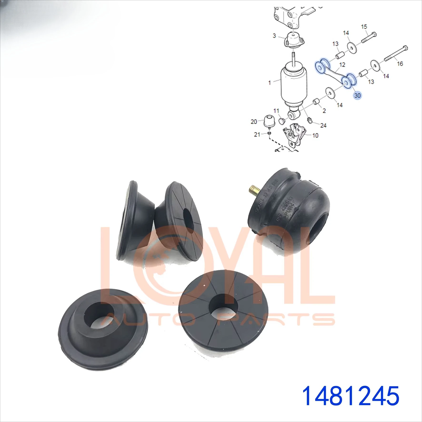

1pcs For Scania Tilting Bracket Rubber Bushing Top Cover 1343134 1481245 1349810