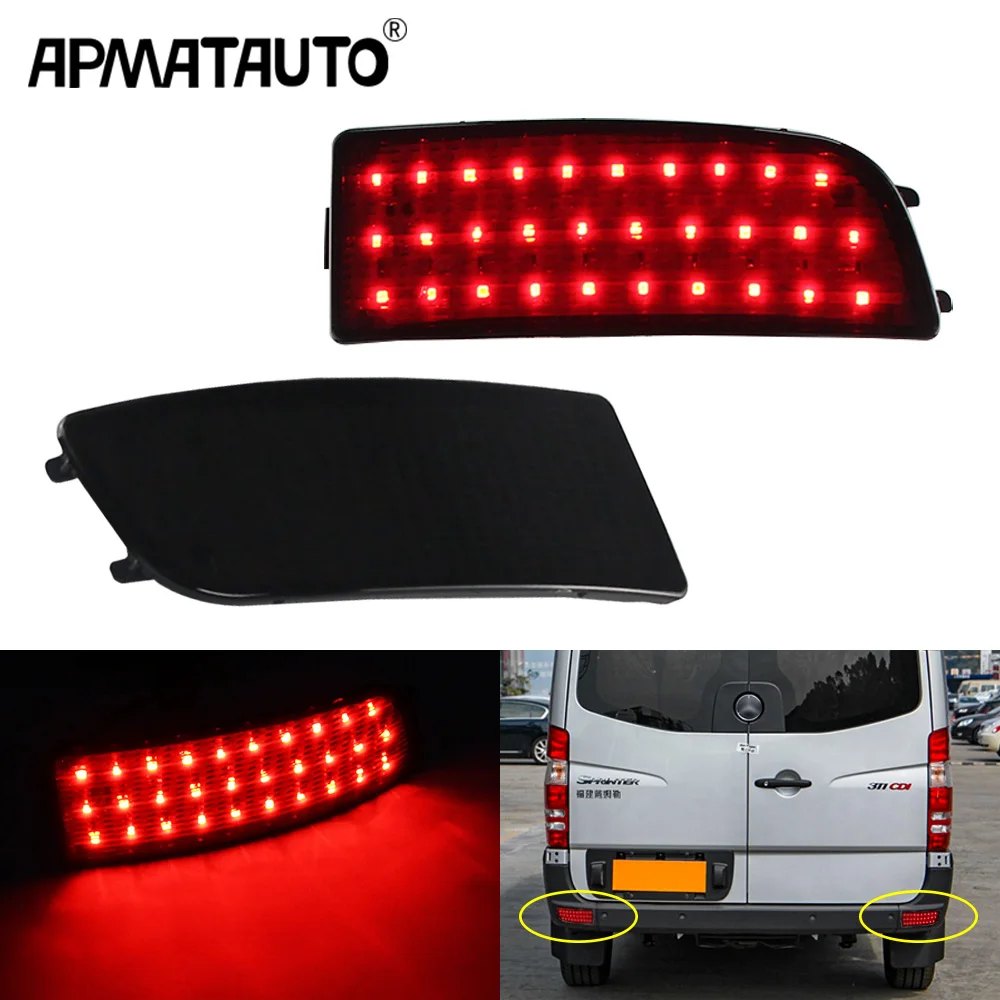 2PCS LED Rear Tail Brake Lamp Rear Bumper Reflector Light For Mercedes Benz Dodge Sprinter W906 2006-2016 Car Accessories
