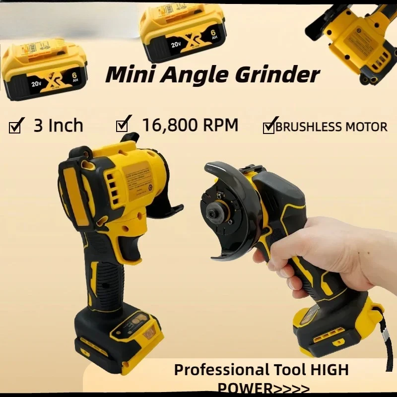 Fit DeWALT Angle Grinder 3 Inch Mini  Cordless Polishing Grinding Machine Electric Cutting Power Tools 20V 18V Battery
