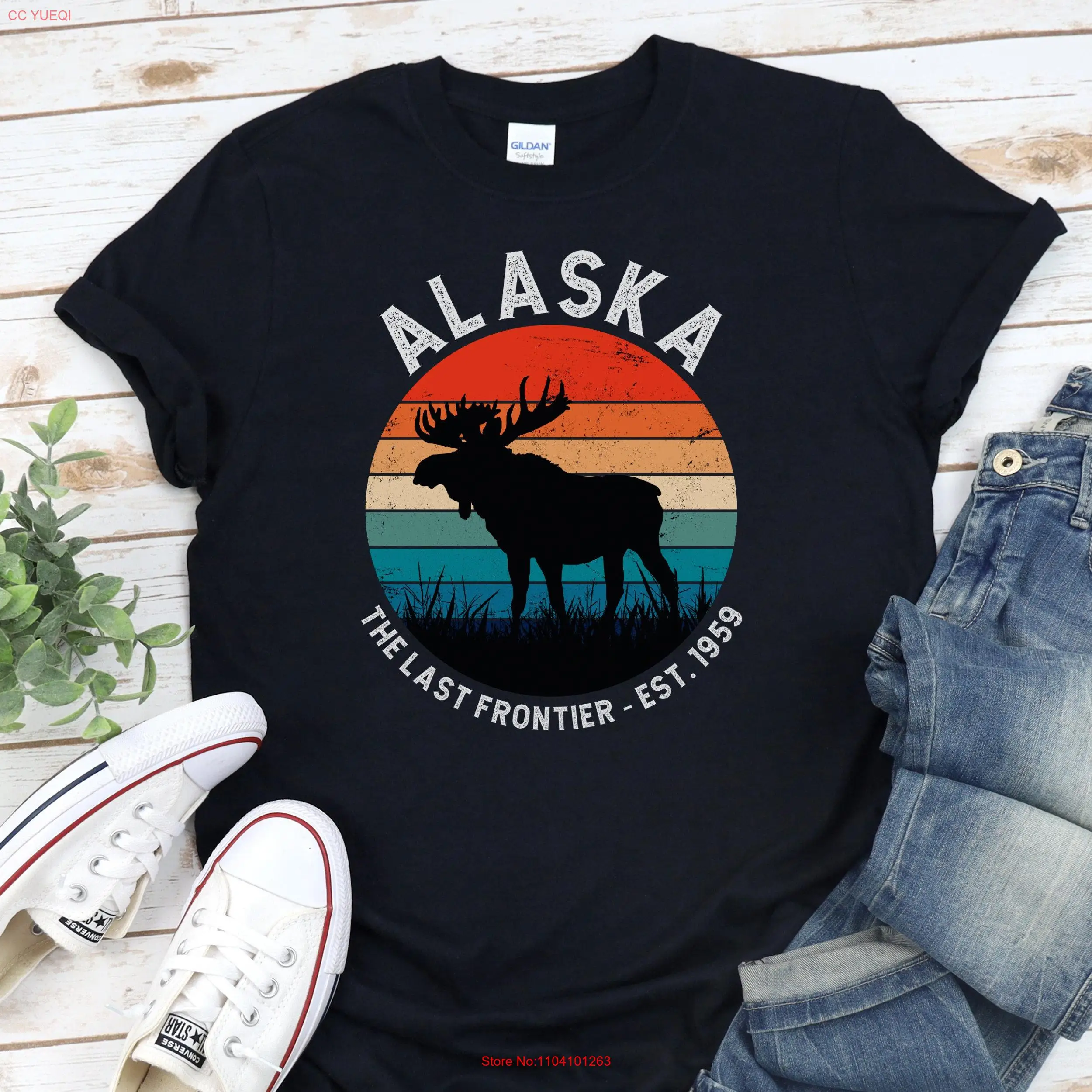 Alaska travel gift for men and women the last frontier shirt Moose Vacation T Mountain State long or short sleeves