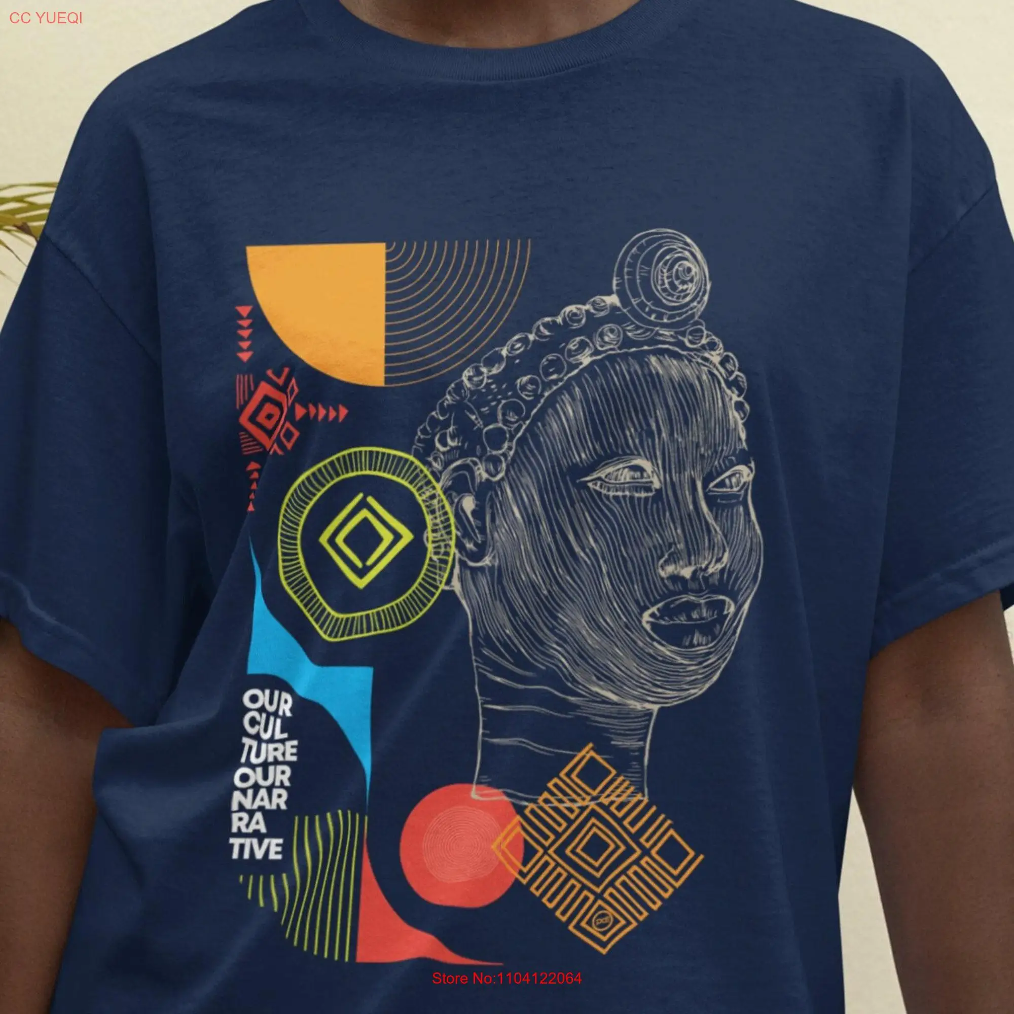 Ife Mask African T shirt long or short sleeves