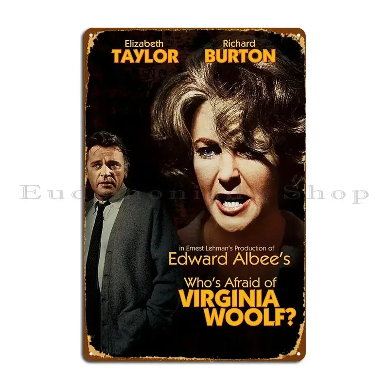 Qui%C3%A9n Le Teme A Virginia Woolf Camiseta Metal Sign Club Bar Kitchen Kitchen Cinema Create Tin Sign Poster