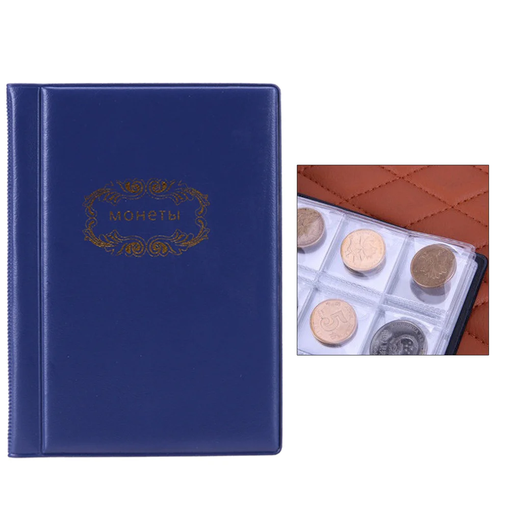 120 Pockets Collection Album Artificial Portable Storage Book Transparent Coin Envelope Flap Gift For