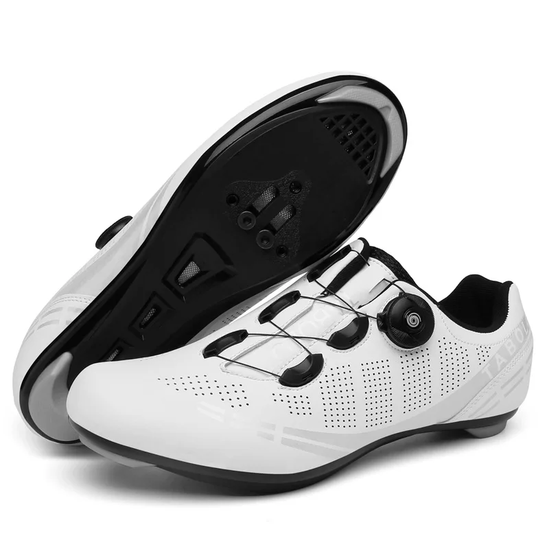 

New Locking Cycling Shoes with Double Buckles: Road Bike Stiff Sole, Mountain Bike Rubber Sole, Unisex mtb sneakers