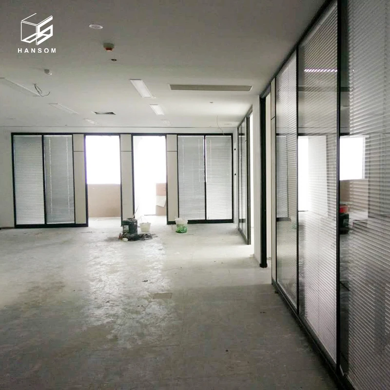 custom.Acoustic Panel Interior Wood Partition Wall Divider Partition Office Sounfproof Glass Partitions Wall With Blinds