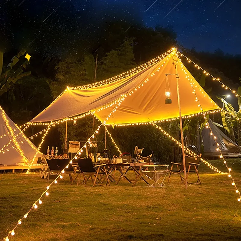 6-Meter Outdoor Camping LED Color Light String Camping Light Star Light Christmas Color Light Decorative Light Battery USB