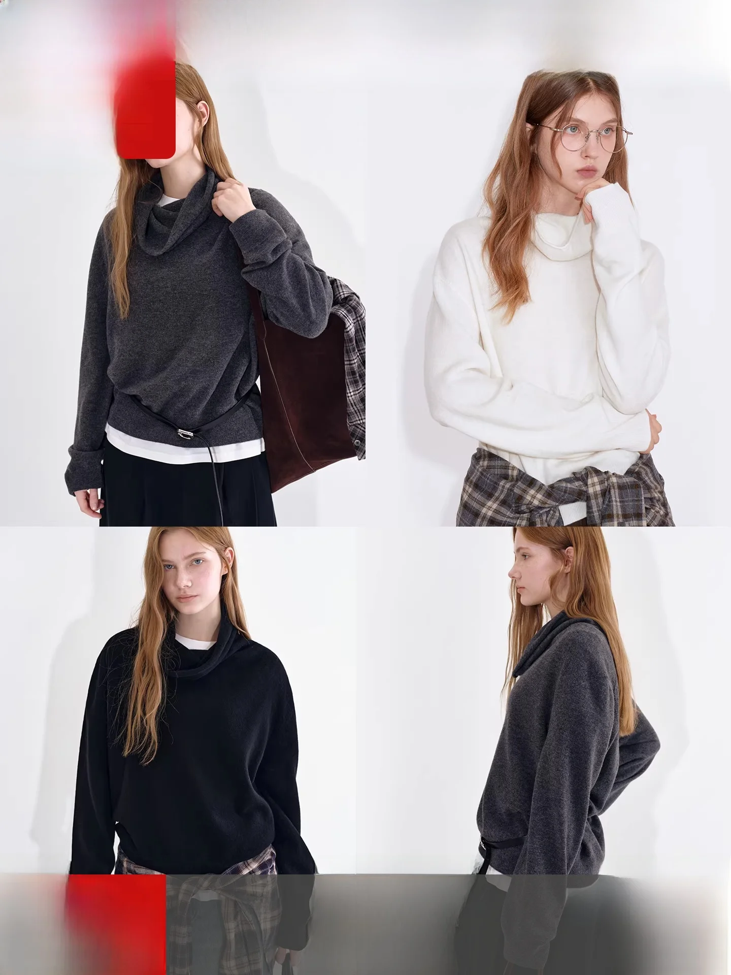 

Вязаный свитер Fano Camere для женщин, весна 2026, высококачественный модный воротник, 100% шерсть, комфортный свободный крой