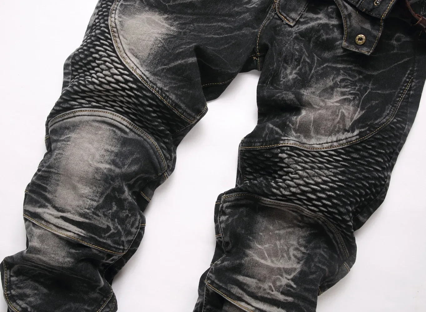 Pantalones vaqueros ajustados rasgados estilo callejero Punk para hombre, pantalones vaqueros lisos con lavado Vintage, pantalones vaqueros ajustados informales con agujeros, novedad