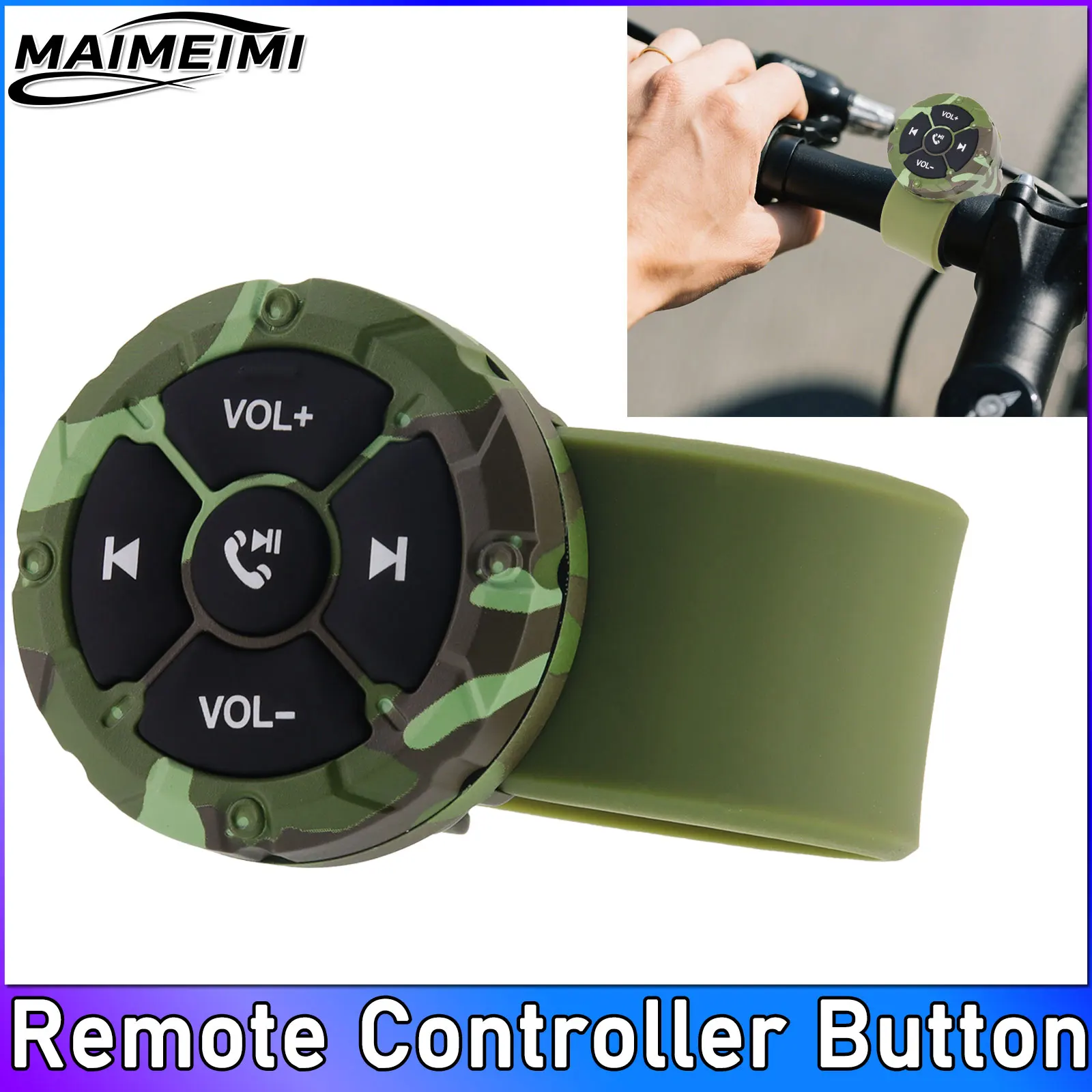 1 قطعة دراجة نارية بلوتوث متوافق مع الوسائط حجم زر اللاسلكية التحكم عن بعد ل IOS أندرويد هاتف لوحي توجيه السيارة